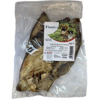 Flunder 200g in Originaltüte für Hunde von Diana